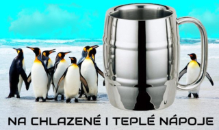 Termo hrnek kovový 400 ml - "půllitr", soudek